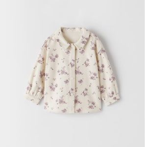 Zara kids floral button up shirt